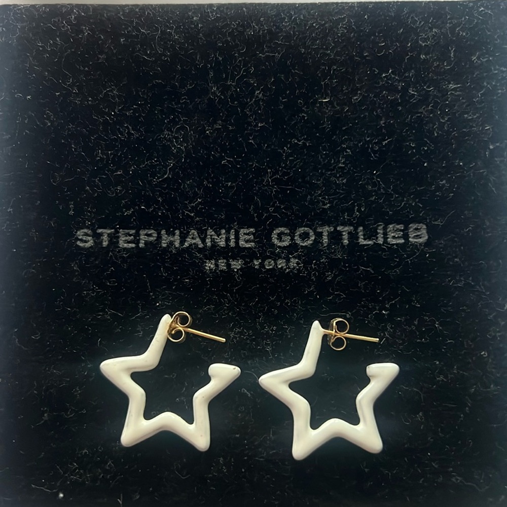 Stephanie Gottlieb white star earrings